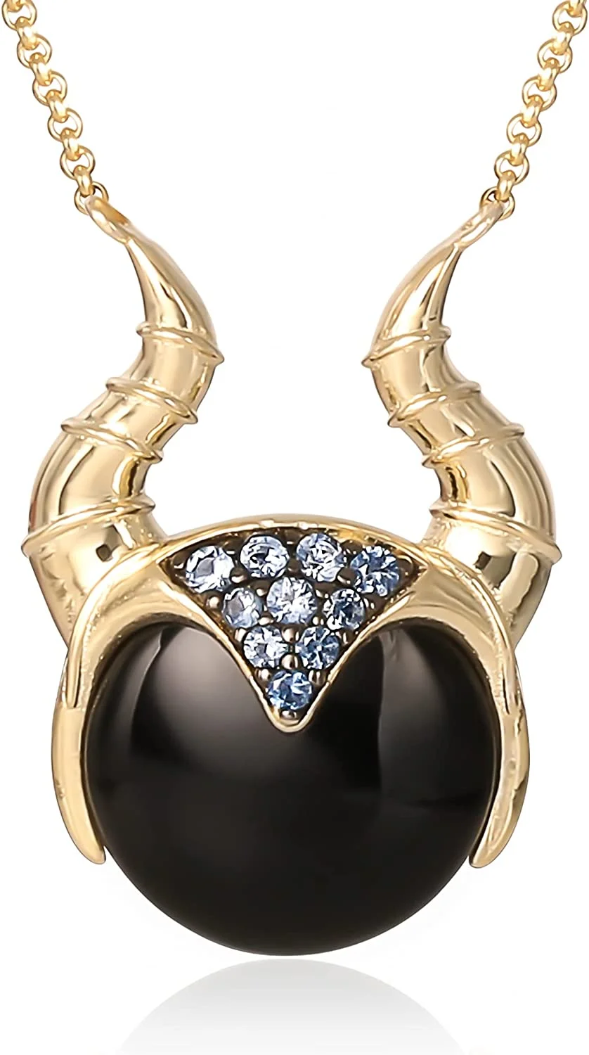 Disney Jewelry Villains Necklace - Maleficent, Ursula, Evil Queen Designs, Cubic Zirconia, Gold Over Sterling Silver