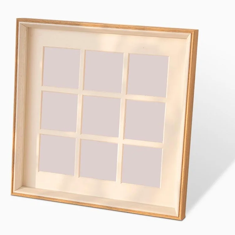 12'' Square Beige Pink Gray Picture Frames Wood - Appledas
