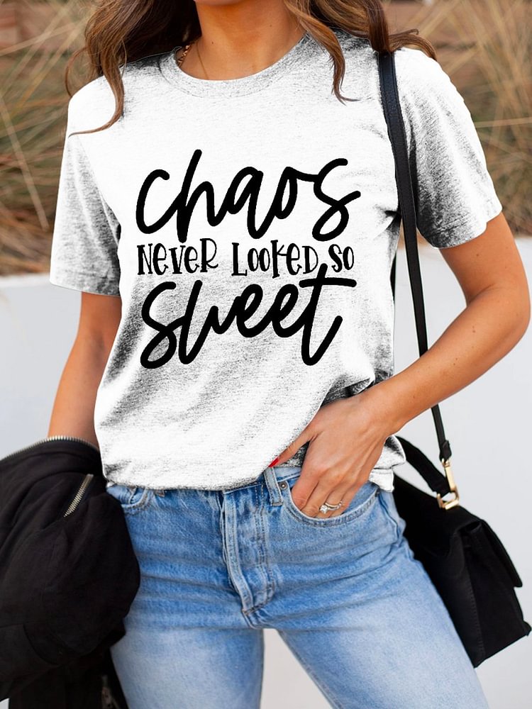 Bestdealfriday Chaos Never Looked So Sweet Alphabet Graphic Tee