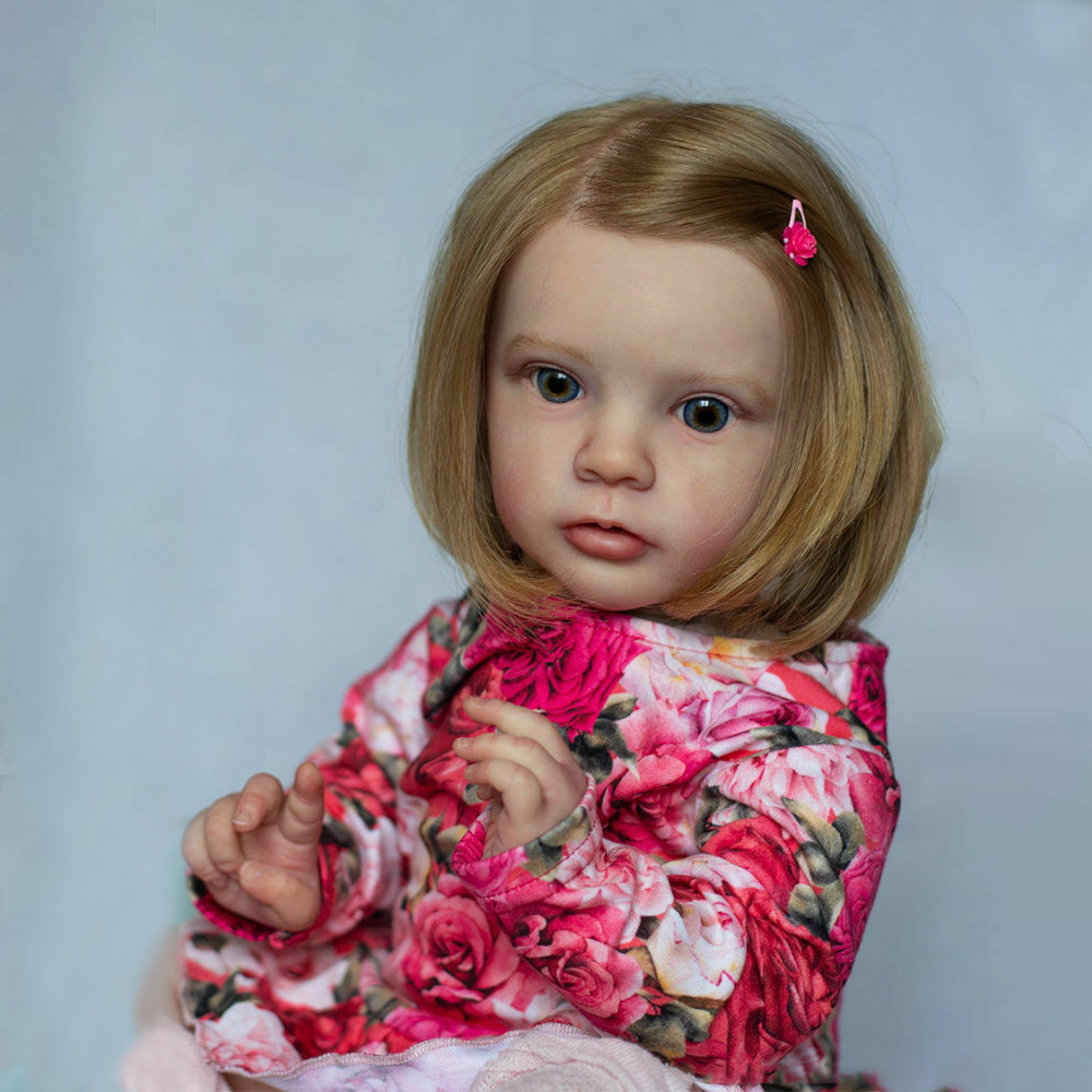 [New Series]20" Lifelike Handmade Huggable Blue Eyes Cloth Body Reborn