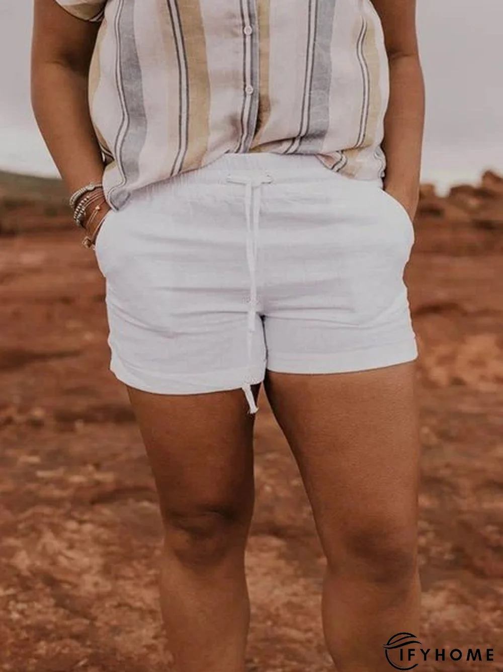 Casual Solid Shorts With Pockets | IFYHOME