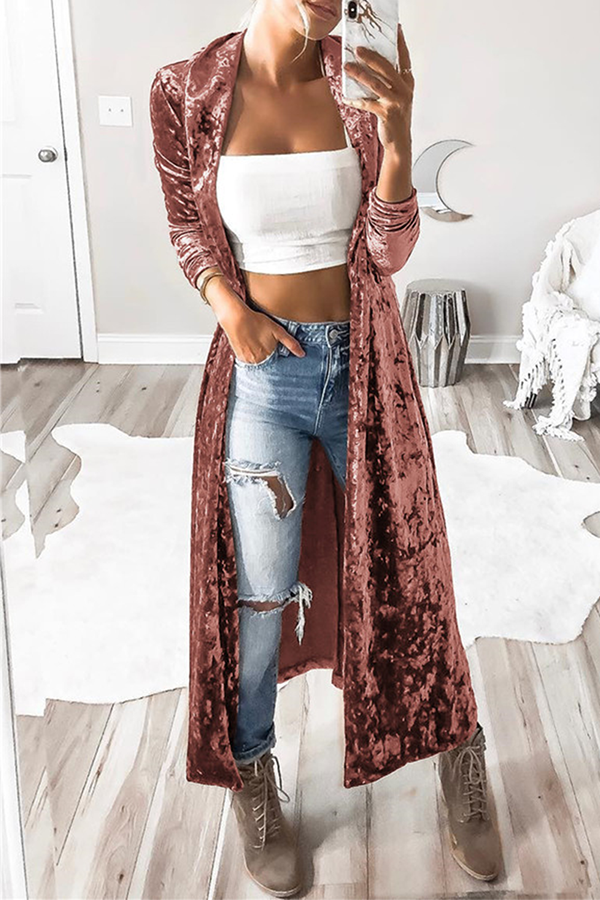 Fashion Casual Solid Split Joint Basic Outerwear(3 colors)