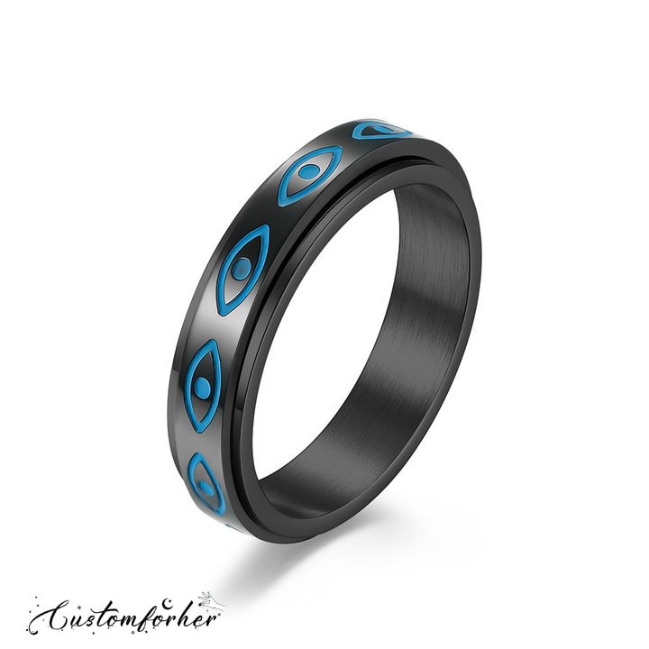 Eye of Horus Stainless Steel Spinning Ring
