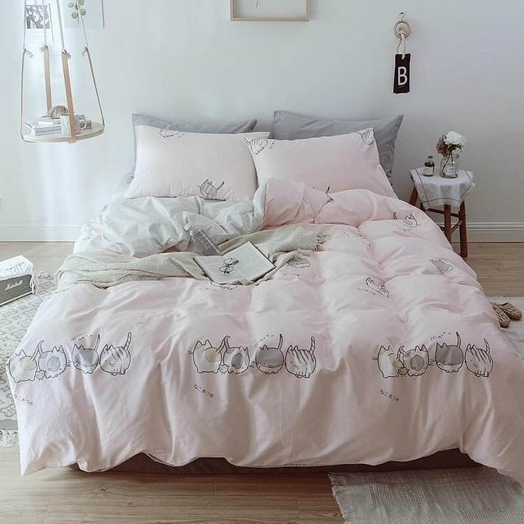 Kawaii Cat Printing Bedding Sheet SP14052