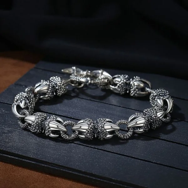 Sterling Silver Dragon Claw Chain Bracelet