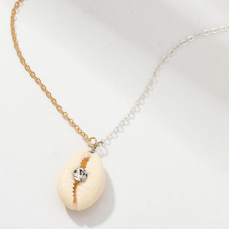 Nz1129 New Accessories Fashion Creative Style Shell Diamond-Studded Necklace Single Layer Nizhu