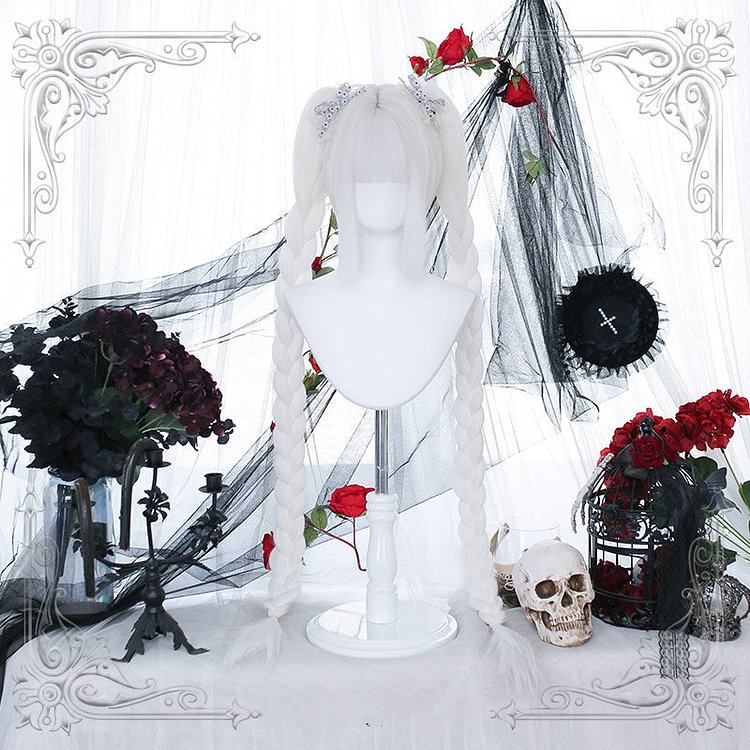 Lolita White Long Straight Wig BE920