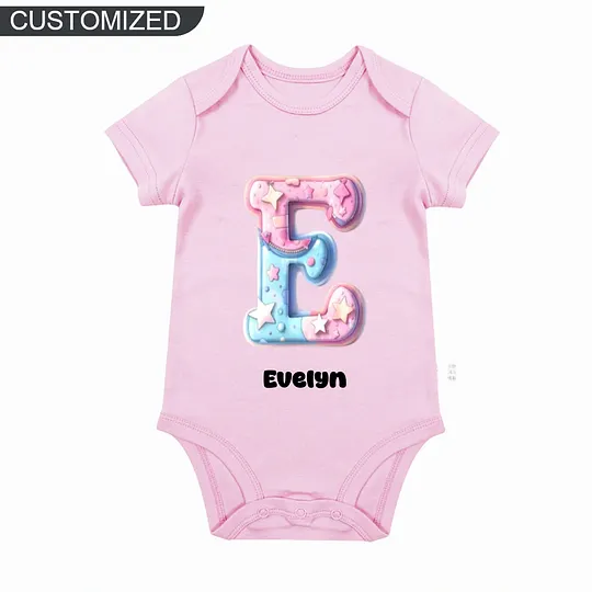 【0M-24M】Customized Star & Gem Letters Baby Bodysuit