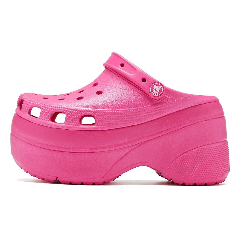 Summer Women Clogs Platform Shoes Garden Sandals Cartoon Fruit Slippers Slip On For Girl Beach Shoes Fashion Slides Women