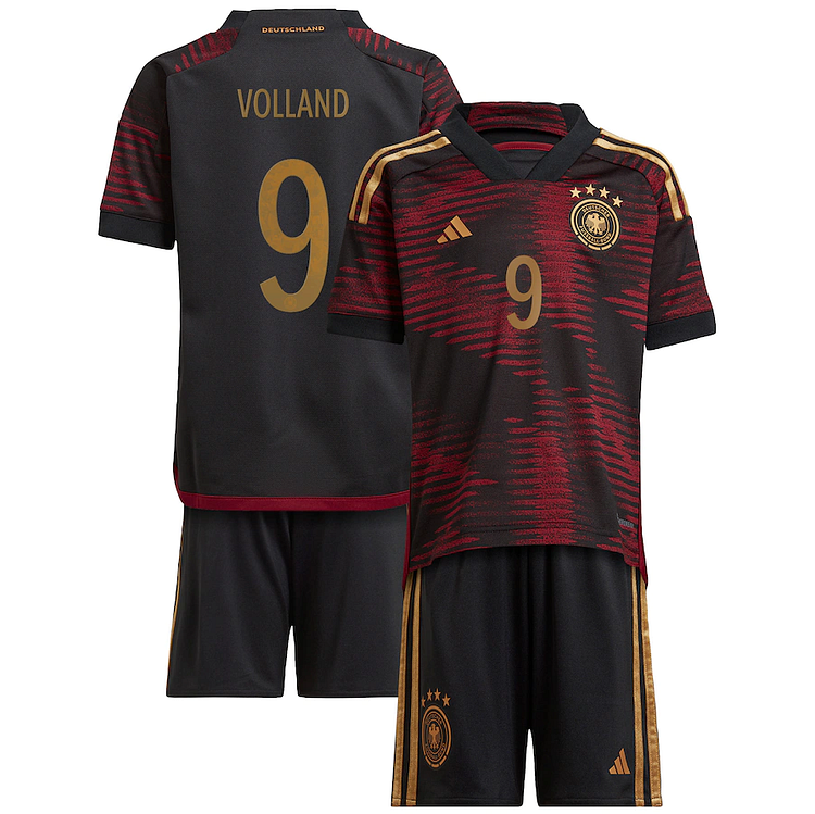 Germany Kevin Volland 9 Away Shirt Kit Kids & Junior World Cup 2022