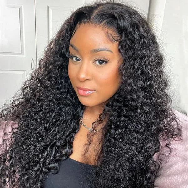 Transparent 13x4 Lace Front Wig 100% Virgin Hair Kinky Curly Glueless Lace Wig