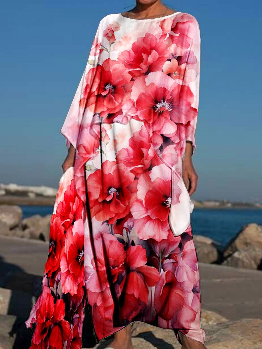 Women's Floral Art Print Casual Vacation Tops And Skirts Two-Piece Set