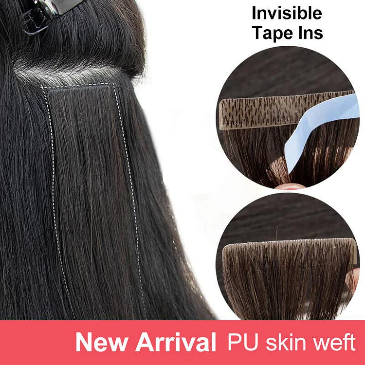 NEW PU Injected Invisible Tape in Extensions Natural Remy Human Hair