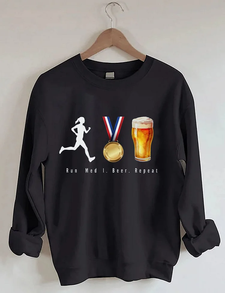 Run.Medal.Beer.Repeat.Sweatshirt socialshop