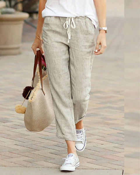 Solid Color Loose Casual Drawstring Pants - S/5XL socialshop
