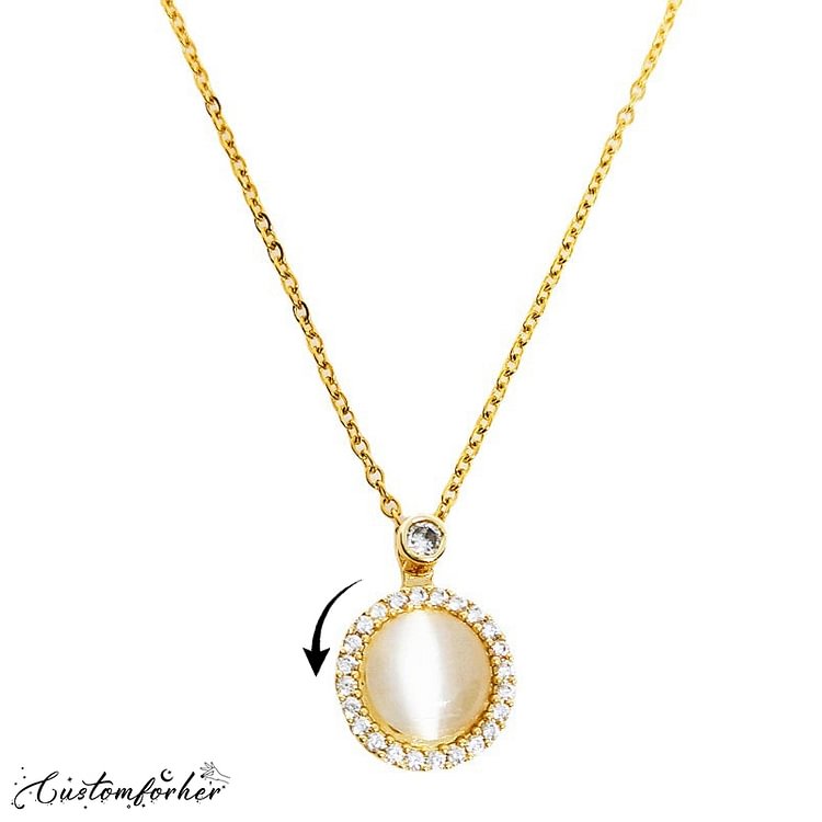 S925 Sterling Silver Cat Eye Spinning Necklace