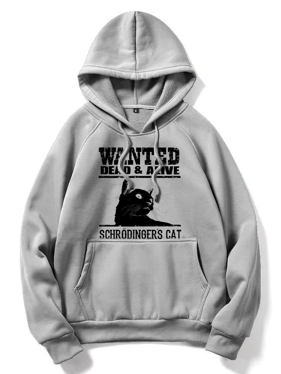 Men's Wanted Dear And Alive Schrodinger's Cat Print Hoodie