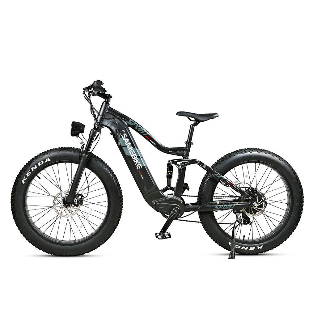 Samebike RS-A01 26*3'' Reifen Elektrofahrrad mit Gepäckträger, 750W Motor  mit 70N.m, 48V 14Ah Batterie - Weiß 