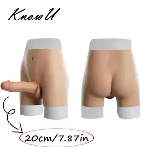 pornhint Pornhint KnowU Silicone Dildo Penis Skin Underwear Gay Panties ReStrap Dick For Men 20cm