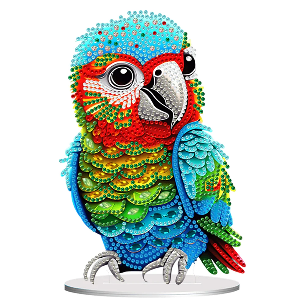 Acrylic Diamond Painting Desktop Decoration for Office Desktop Decor (Parrot)