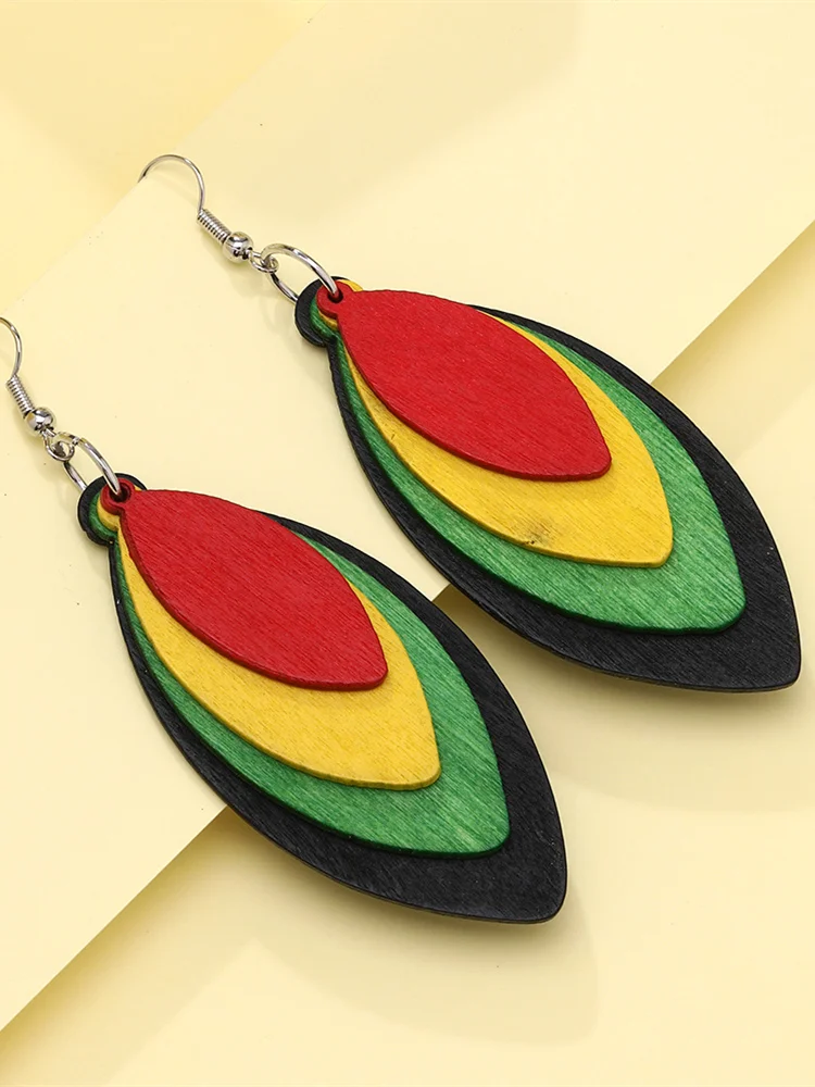 Comstylish Juneteenth Inspired Wooden Earrings