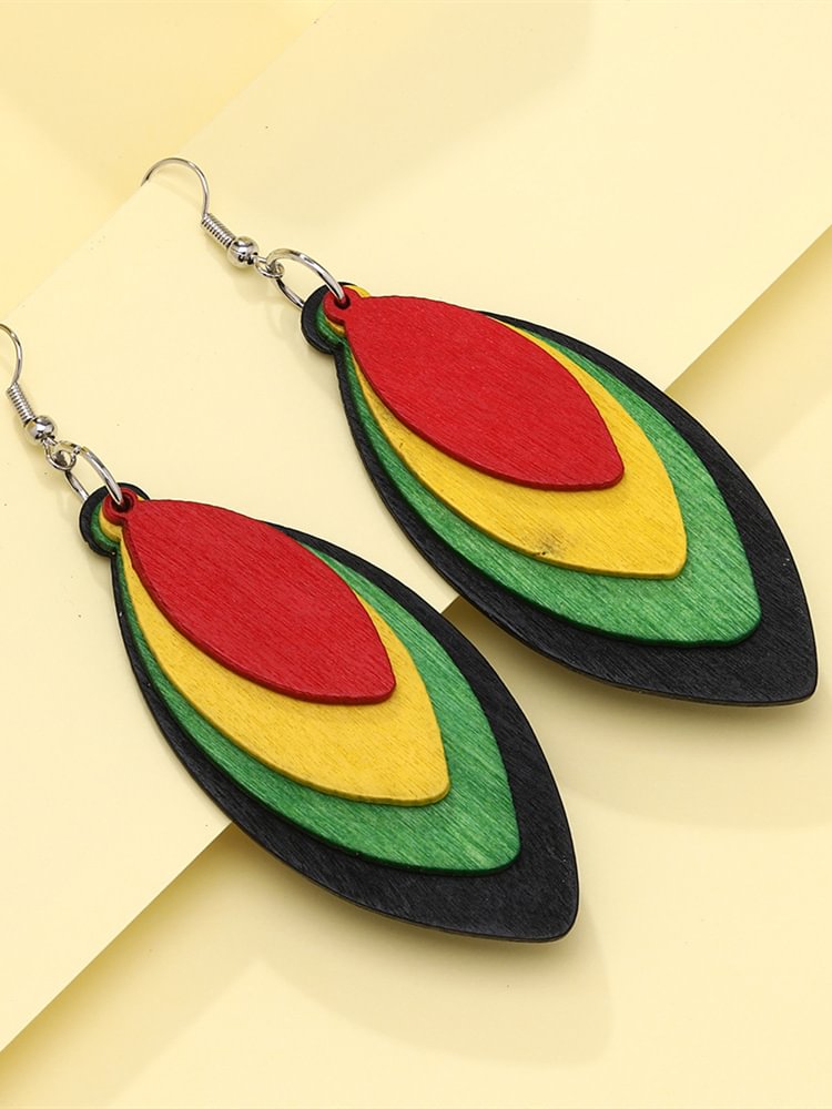 Juneteenth Inspired Wooden Earrings