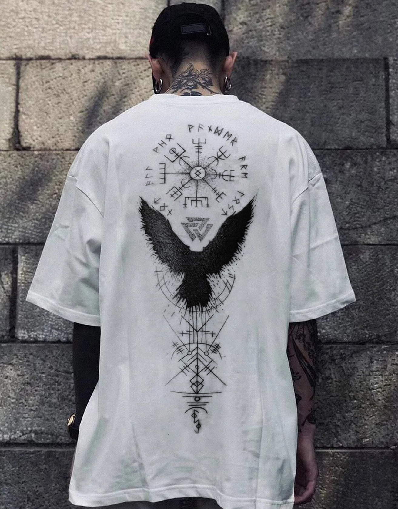 Valkyrie Vintage Spell Raven Totem T-Shirt Lixishop 