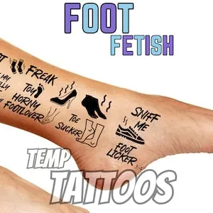 pornhint Pornhint Foot Fetish Temporary Tattoo Set | Chastity and Sissy Tattoos Bdsm tattoos Locked Boy Locked Sissy Sissy Chastity Cage Locktober