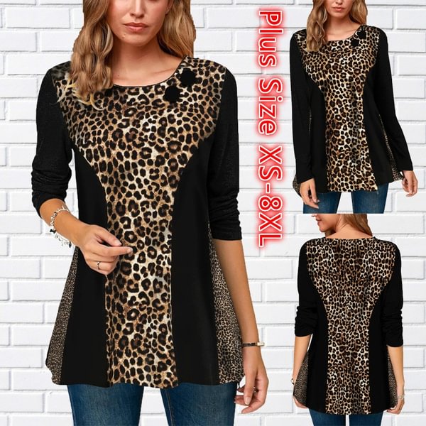 Women Long Sleeve Loose Casual Shirts Blouse Tops Plus Size XS-8XL - BlackFridayBuys