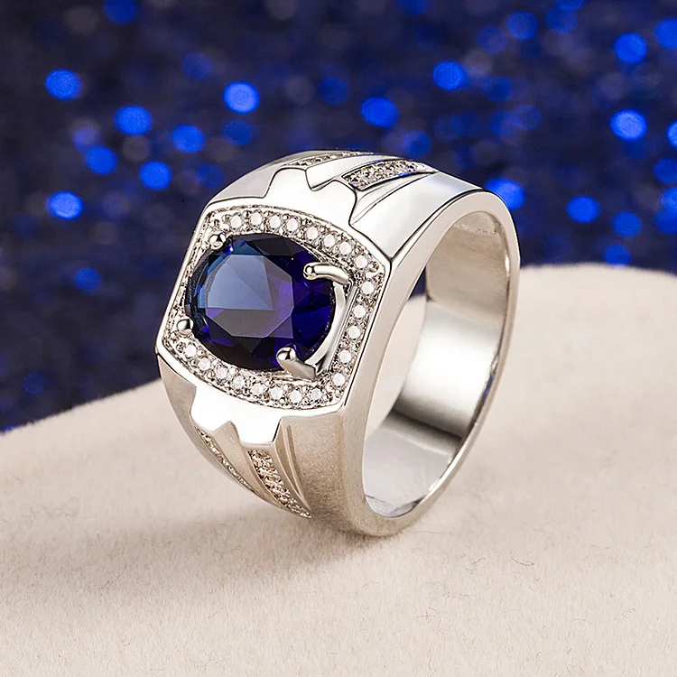 Vintage Sapphire 925 Silver Ring