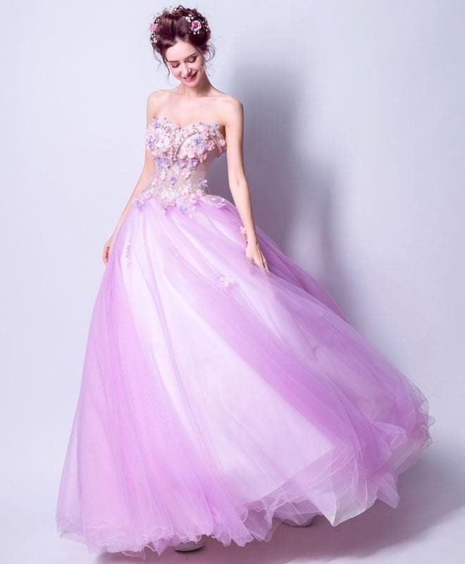 Cute Sweetheart Neck Tulle Long Prom Dress, Formal Dress