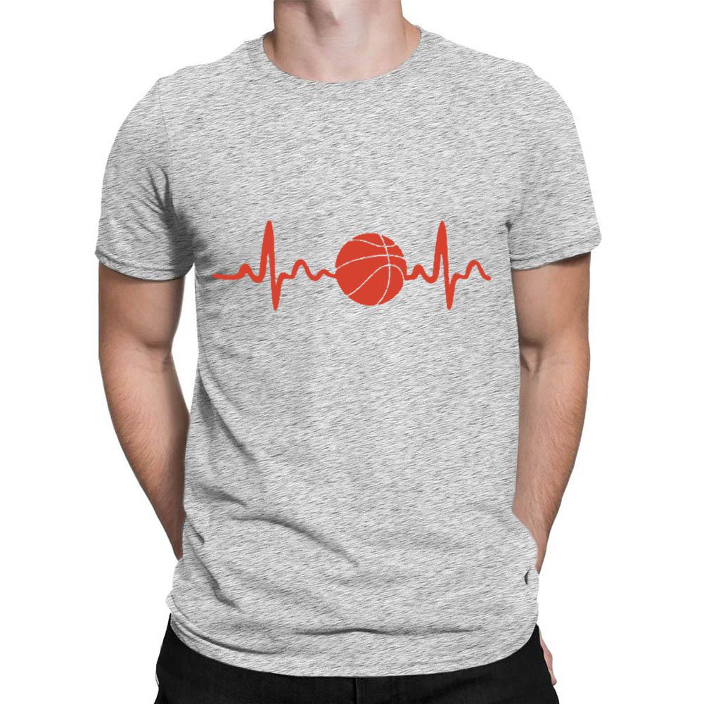 Basketball heartbeat Men's T-shirt-Guru-buzz