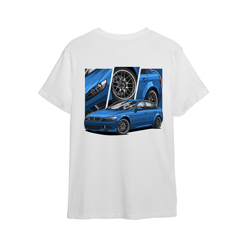 Blue M3 E90 Printed Men's Oversized T-shirts - Devcarry