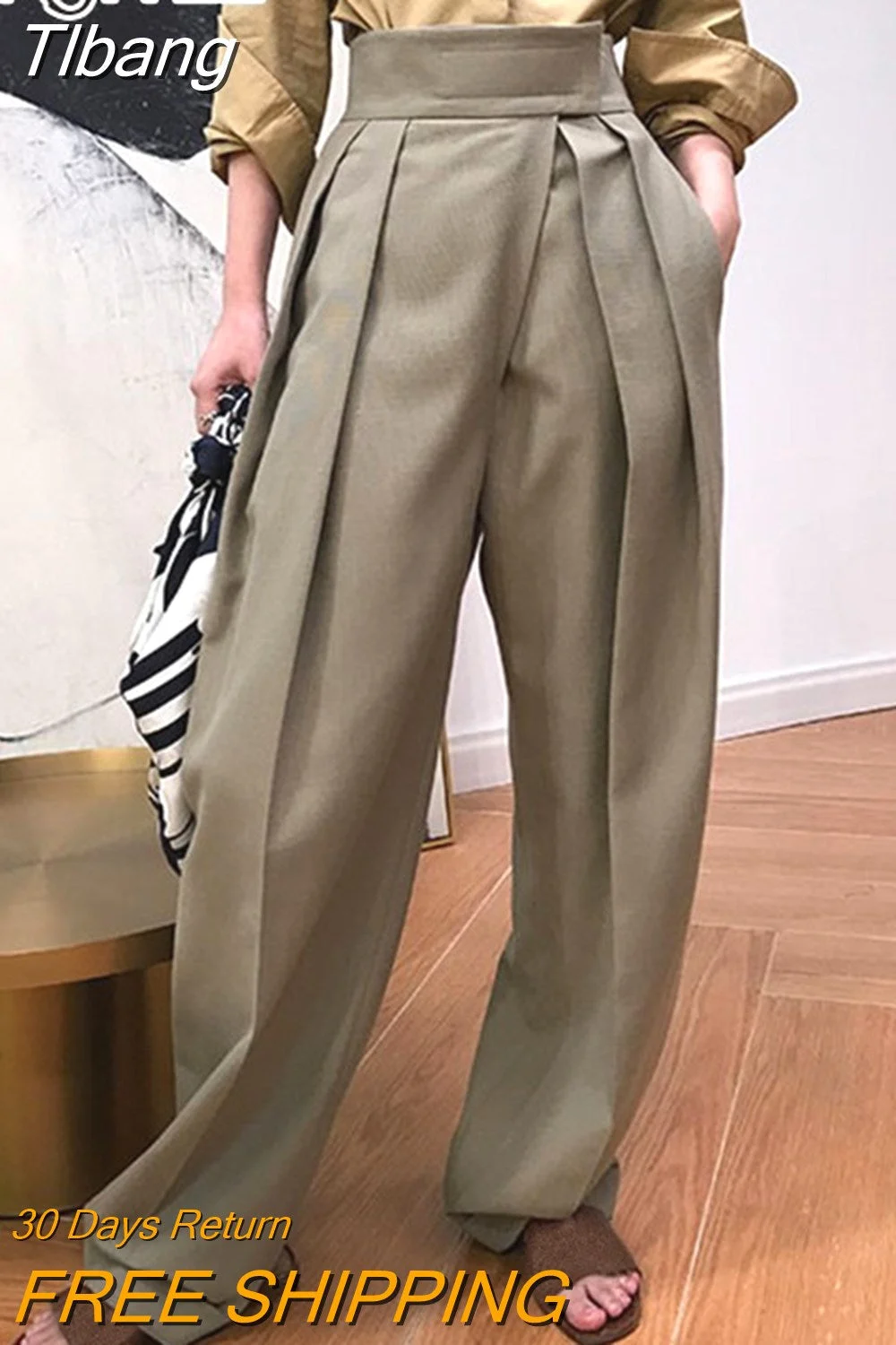 Tlbang 2023 Autumn Women's Harem Pants High Waist Causal Loose Trouser For Women Pants Female Clothes Fashion Elegant New