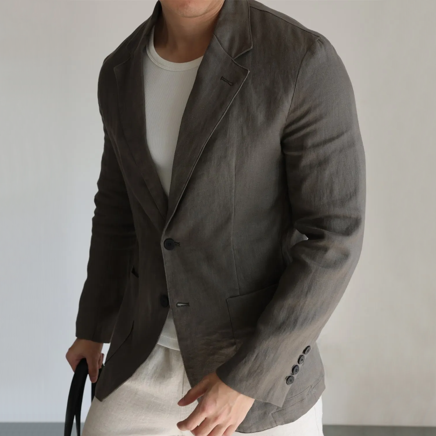 Men's 100% European Linen Blazer Commute REAL SILK LIFE