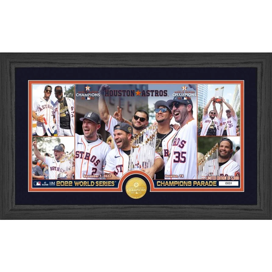 Houston Astros 2022 World Series Champions Parade Bronze Coin Photo Mint （MEASURES 12" X 20"）