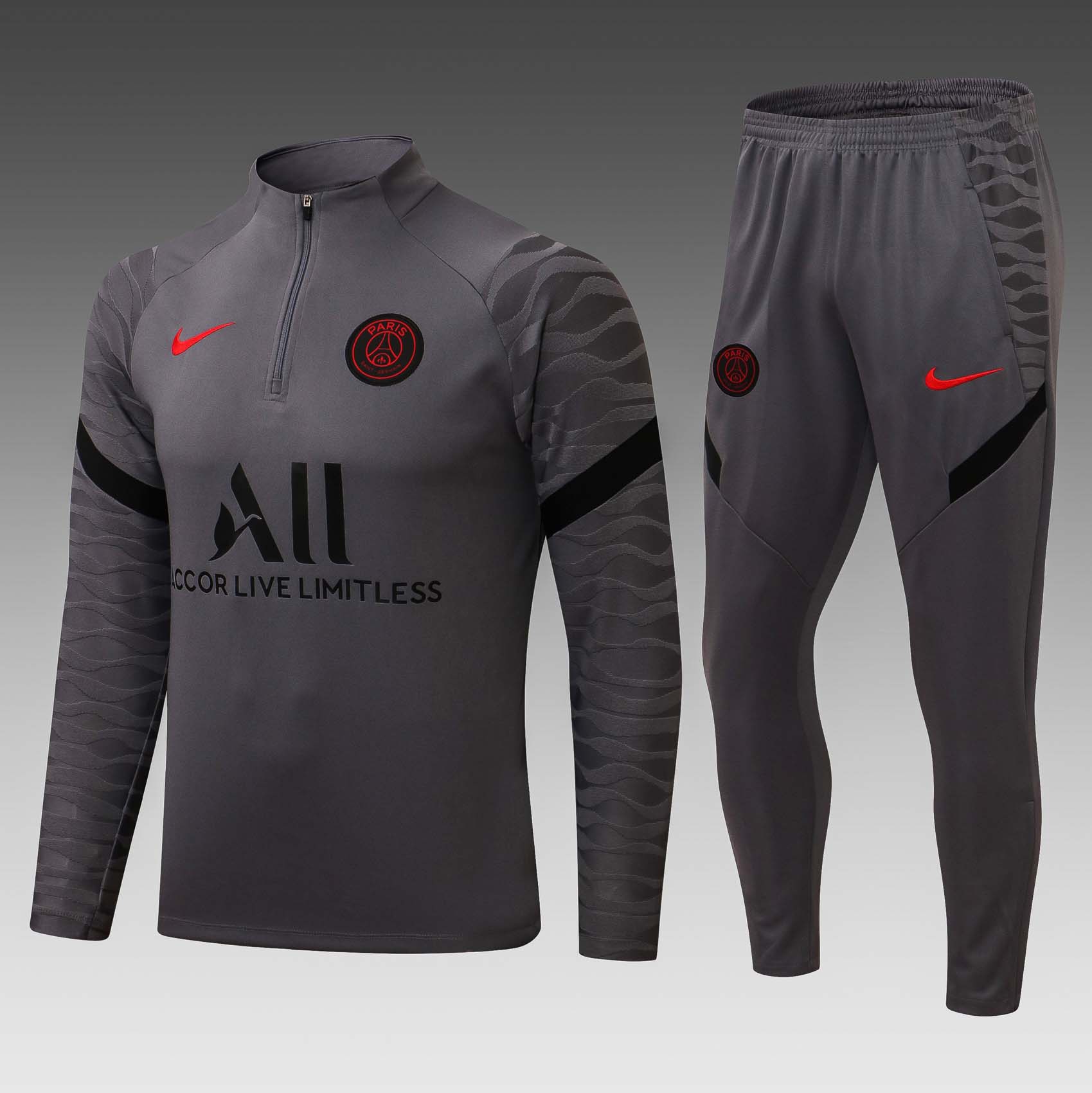 2022/2023 Psg Paris sold Saint-Germain Half-Pull Training Suit Black