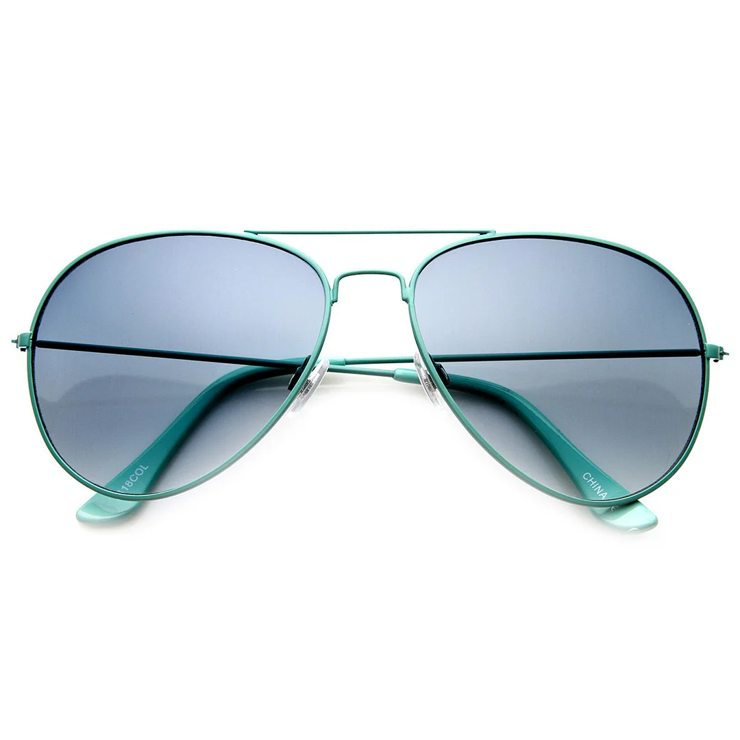 Classic Metal Tearddrop Bright Color Aviator glasses w/ Spring Hinges