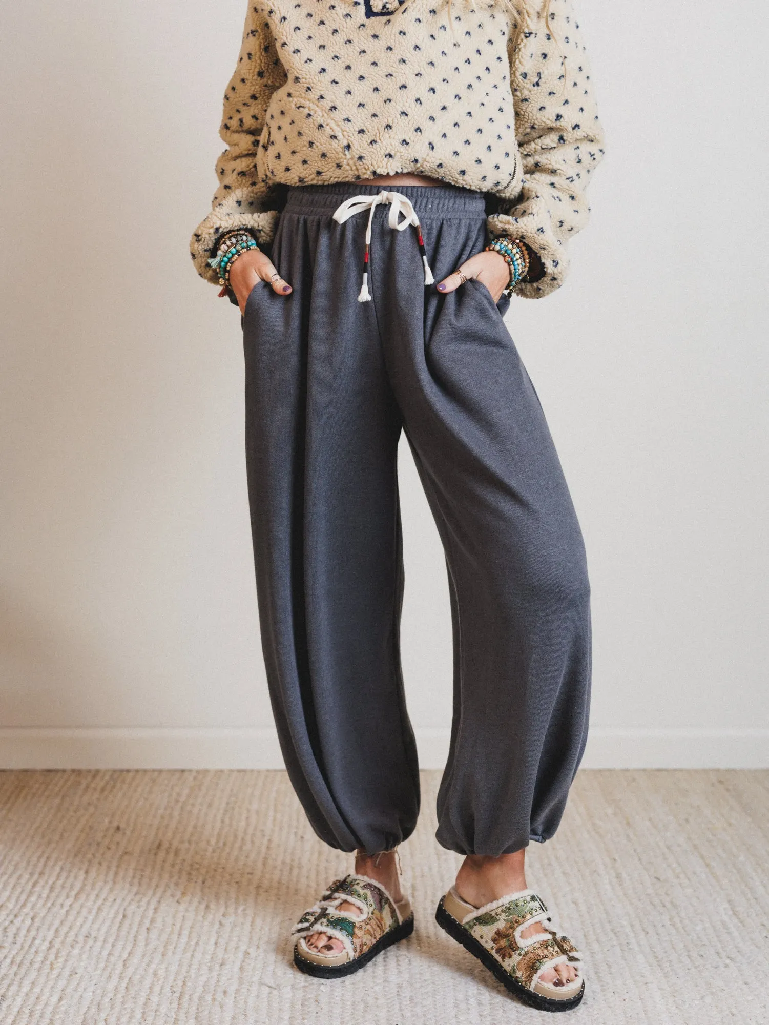 The Nest Laid Back Love Jogger Pants - Charcoal