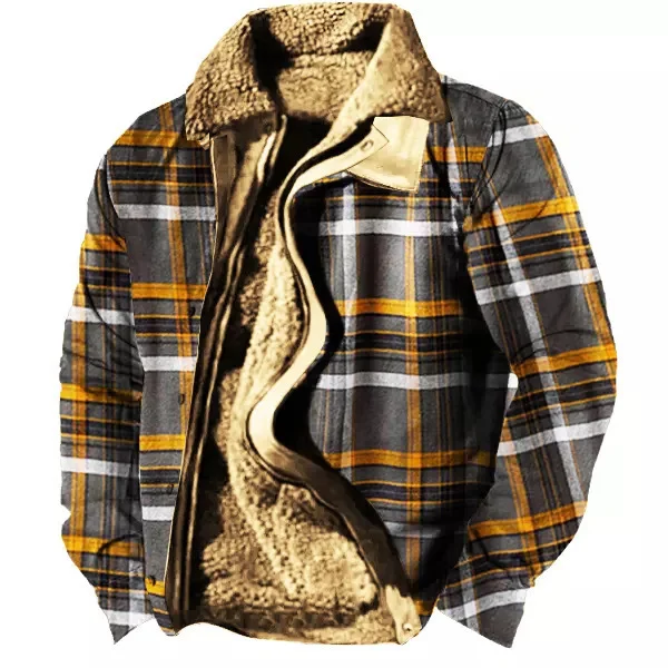 Men's casual thickened loose fashion pocket zipper jacket