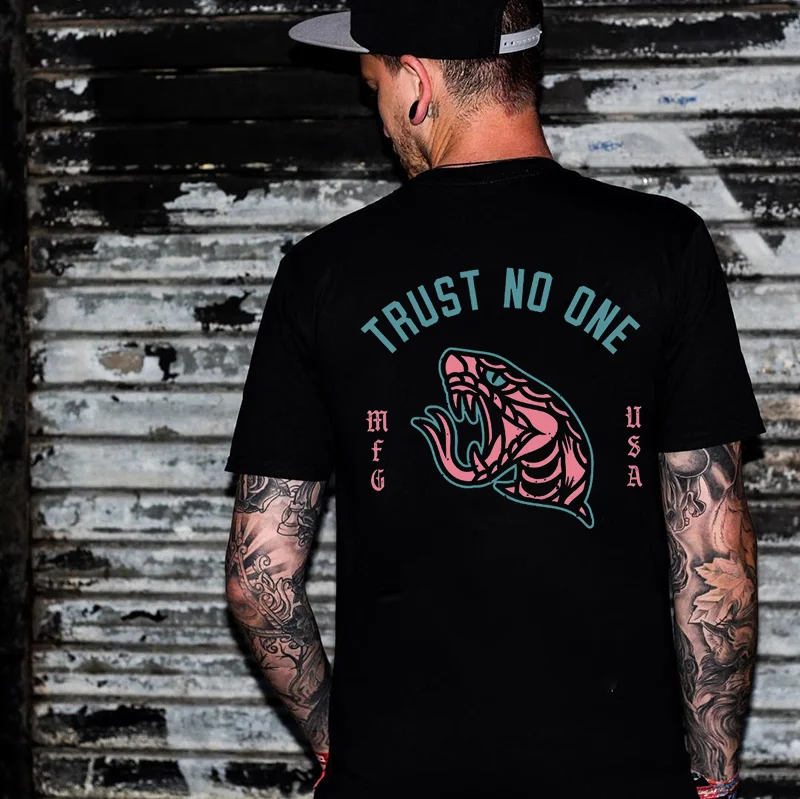 Trust No One letters printed casual T-shirt designer -  