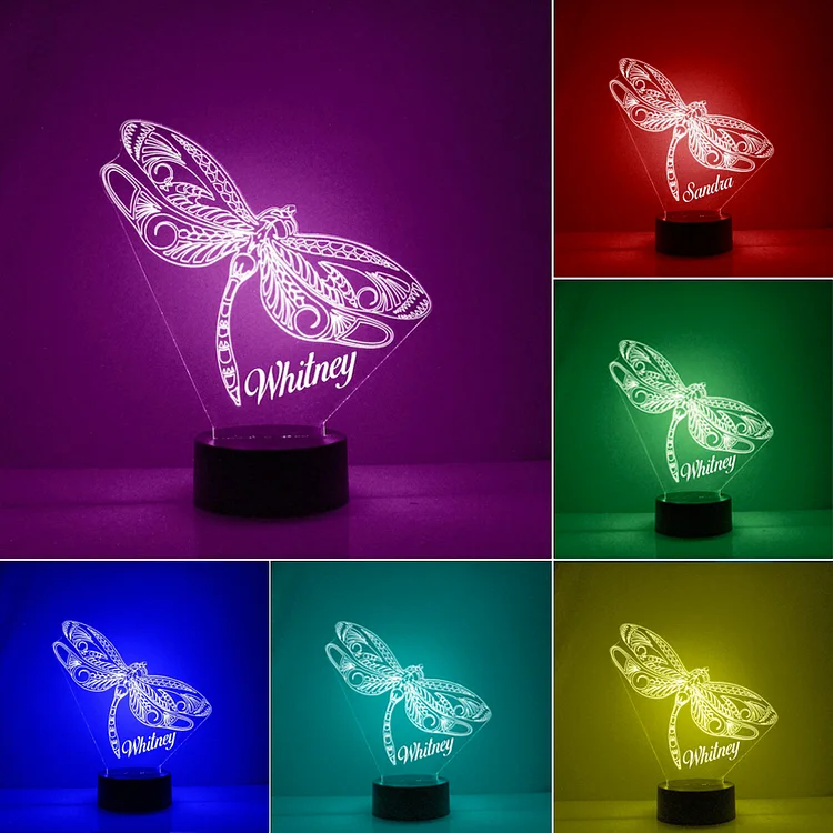 Personalized Dragonfly Night Light Custom Name Gifts for Family