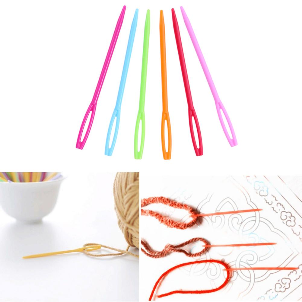 100pcs Knitting Needles Handmade Plastic Large-Eye Blunt Needles