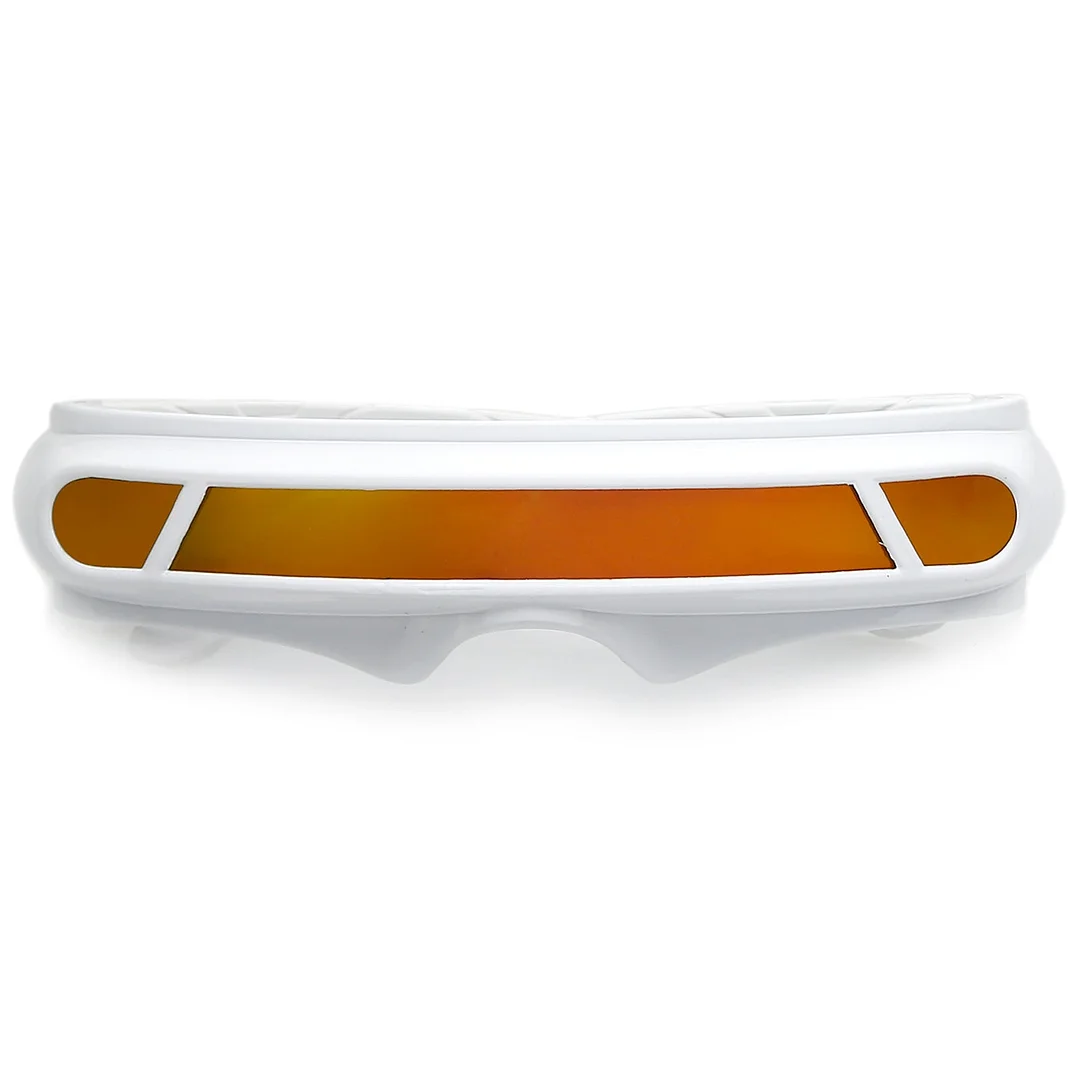 Futuristic Cyclops Shield Colored Mirror Mono Lens Wrap glasses 147mm