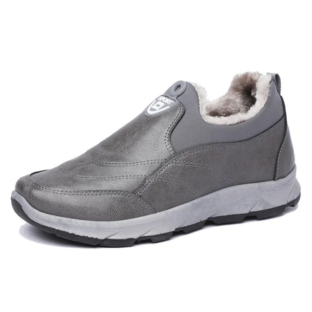 Orthopedic Snow Boots For Men Plush Slip-on Winter Shoes Radinnoo.com