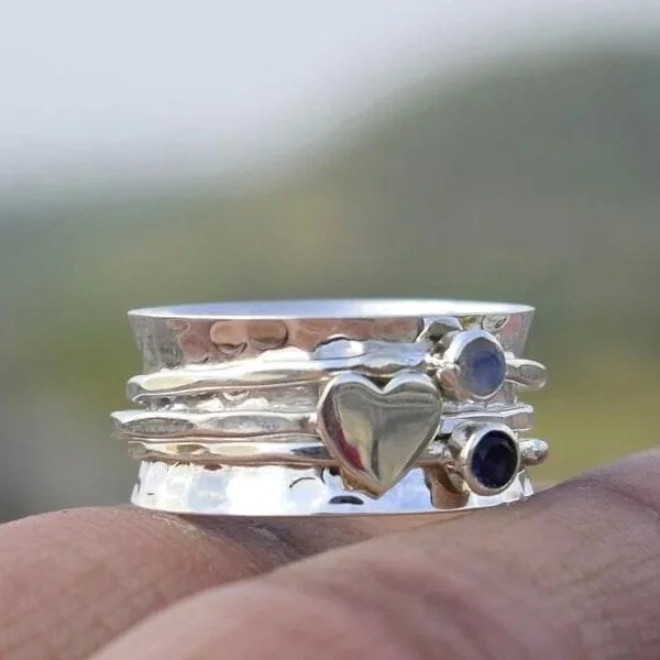 Last Day 75% OFFSpinner Heart Ring''Sisters of my soul & Friends of my heart''