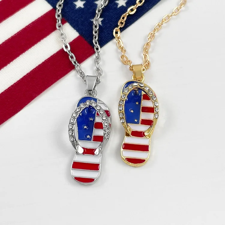American Flip Flop Necklace Set