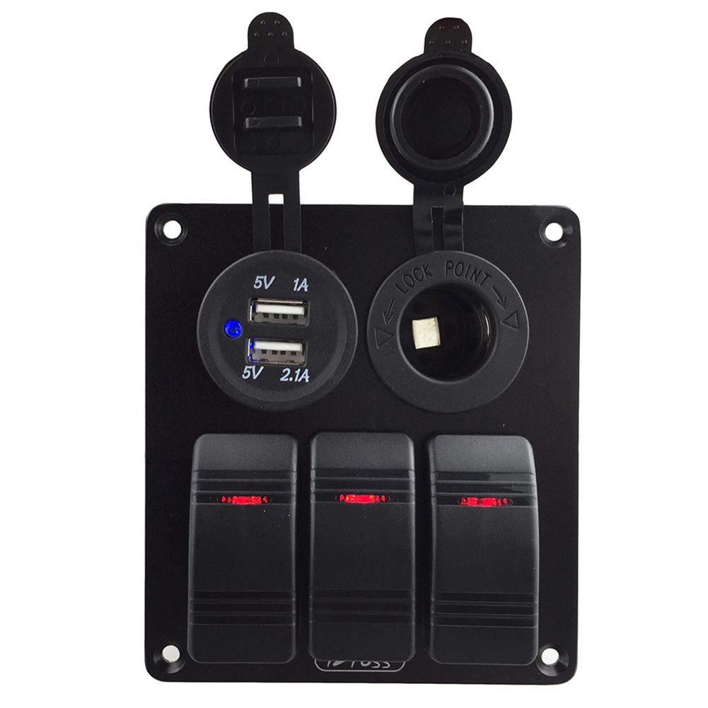 3 Gang Red LED Rocker Switch 3.1A Dual USB Car Charger 12V Power Outlet, 501 Original
3 Gang Red LED Rocker Switch 3.1A Dual USB Car Charger 12V Power Outlet, 501 Original