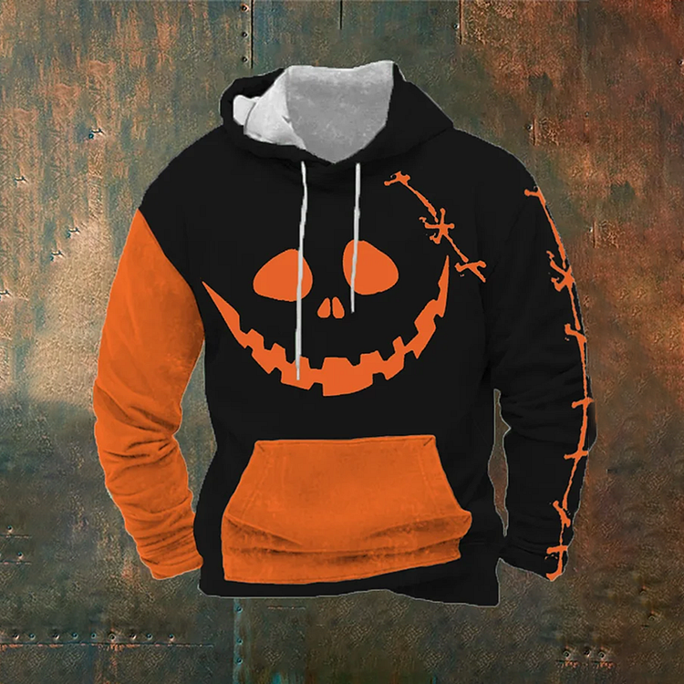Broswear 🎃🎃Halloween Pumpkin Monster Print Hoodie
