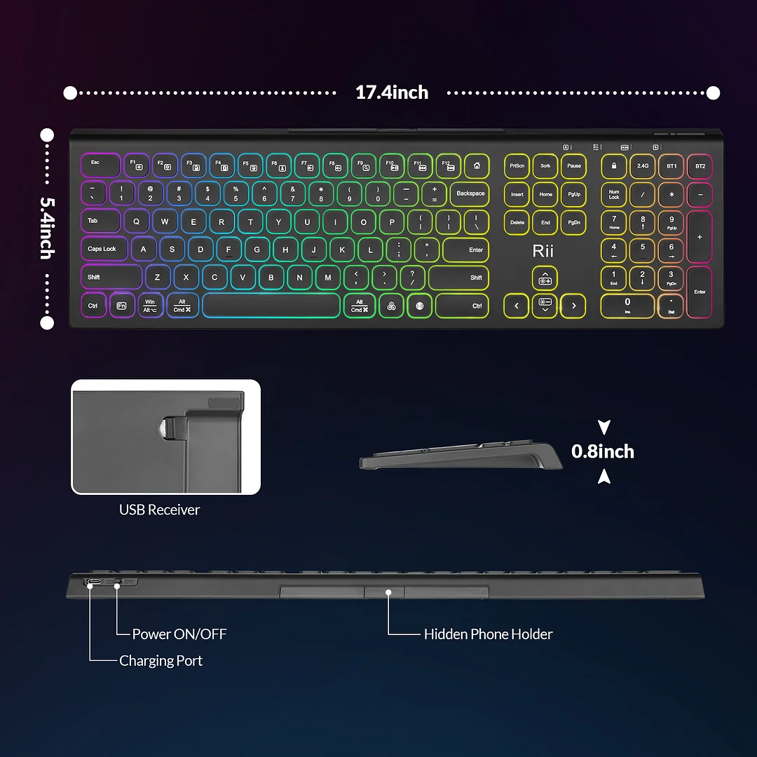 Rii Rk Bluetooth Wireless Keyboard